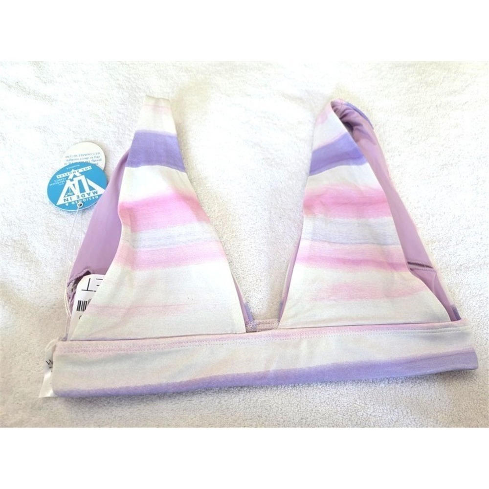 NWT Wet LA L Watercolor Stripe Bikini Top 128478